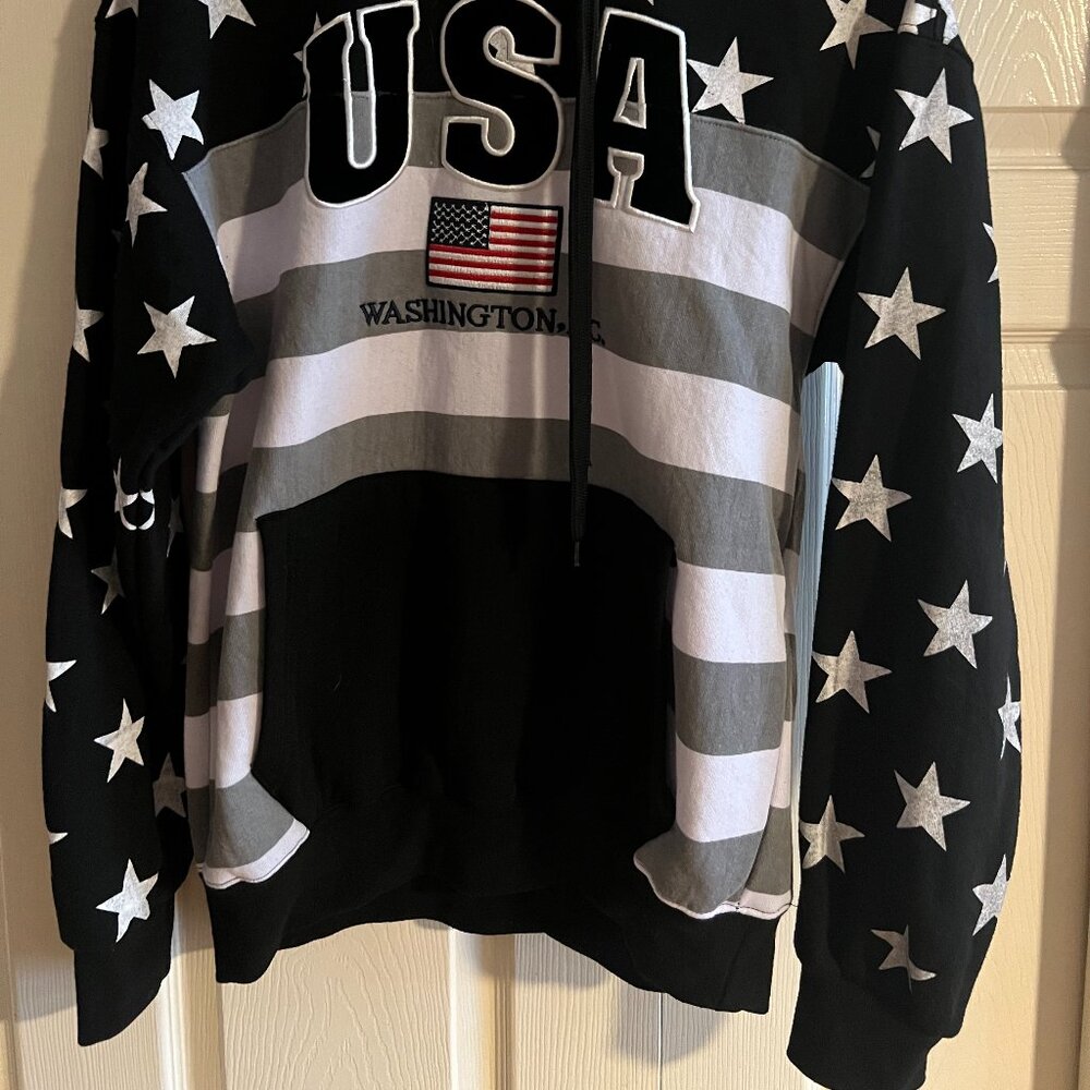 Washington DC American Flag Men’s Hoodie PULLOVER